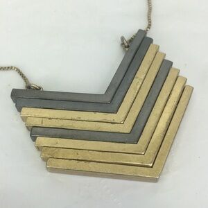 MADEWELL ARROWSTACK Statement Necklace Goldtone Chain Chevron Arrow 28"